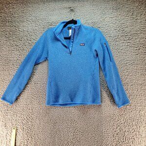 Patagonia Sweater Womens Small Blue Quarter-Zip Fleece Pullover Better Sweater